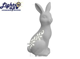 Light Up Easter Floral Bunny Rabbit - Ceramic Bisque - Unpainted - Light... - $45.00