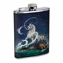 Dragon Unicorn Em1 Flask 8oz Stainless Steel Hip Drinking Whiskey - $14.80