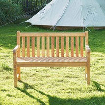 Otsun Outdoor Bench Garden Bench, Teak Bench For Front Porch With, Solid Teak - £505.02 GBP