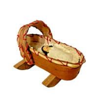 Doll Cradle Birch Bark Native North American Indian Papoose Toy Miniature - $59.28