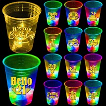 24 Pcs Glowing 21St Birthday Him, Happy 21St Cups, Birthday Decorations Black, G - £30.36 GBP