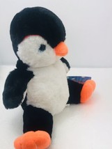 Rare 2001 Vintage PENGUIN Bear Factory 12&quot; Sitting Plush Stuffed Blue Eyes Sweet - £7.44 GBP