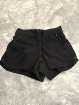 Apana Black Shorts Women&#39;s Small Zip Pockets Elastic Waist Lightweight - $12.16