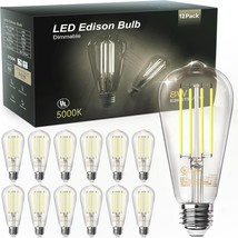 Tjoy 12 Pack Edison Light Bulbs 60W Equivalent, Dimmable Vintage, Clear ... - $41.95