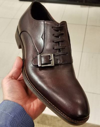 New Handmade Brown leather shoes, men's design Lace Up shoes, Buckle dress shoes