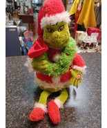 Hallmark Christmas Grinch Dr. Seuss Stuff Plush Light Up Wreath Talks Se... - £29.95 GBP