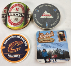 39 Vintage Beer Coasters Lot of 2 Sided Lienenkugels Coors Lite Becks Cavaliers - $9.89