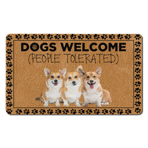 Funny Corgi Dog Pet Lover Outdoor Doormat People Tolerated Dogs Welcome ... - £31.03 GBP