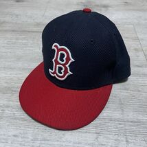 New Era 59Fifty Boston Red Sox Hat Cap Mens Fitted Size 6 5/8 Blue Red MLB - $5.69