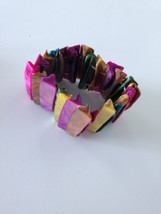 multicolored shell bracelet stretch - $19.99