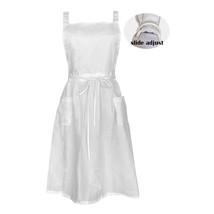 Vintage Adjustable Ruffle White Apron Maid Costume Victorian Style Apron... - $25.99
