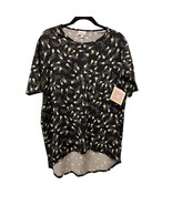 LuLaRoe Women&#39;s XX-Small Shirt Irma Floral Casual Tunic High Low XXS Bla... - $6.71 CAD