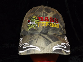 bass fisherman camo baseball hat, with flames on hat, see picture. - £8.39 GBP