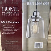Home Decorators 1001 599 786 Polished Nickel Finished Mini Pendant, Clea... - $90.66 MXN