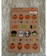 NEW 33 Enamel Stickers Halloween Orange Pumpkins Frankenstein Ghost Witc... - $2.45