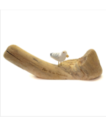 Seagull Bird Hand Carved Hand Painted Wooden Sculpture Driftwood Made in... - £15.48 GBP