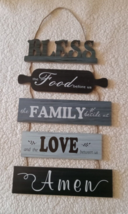 5 Pieces  Wall Decor Bless This Kitchen Table Home Food Wood Wall Art - £15.41 GBP
