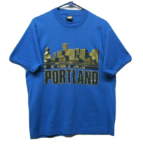 Vtg 80s 90s Gold Portland City Skyline Tourist Souvenir T Shirt Screen Stars - £25.93 GBP