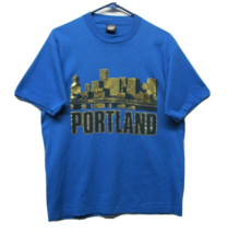 Vtg 80s 90s Gold Portland City Skyline Tourist Souvenir T Shirt Screen Stars - £25.86 GBP