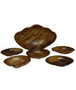 VTG Alii Monkey Pod Woods Honolulu 5 Small Salad Bowl Hawaii scallop shaped - $38.48 CAD