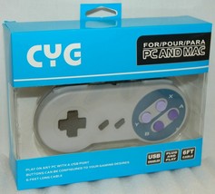 NEW SNES Super Nintendo Style Plug &amp; Play USB Enabled PC Mac Controller 6&#39; Cable - £5.79 GBP