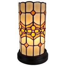 11&quot; Brown and Beige Mosaic Tile Stained Glass Accent Lamp - $180.13