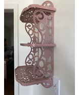 VTG Homeco Victorian style  Filigree Pink Wall 3 Shelf USA - $52.74 CAD