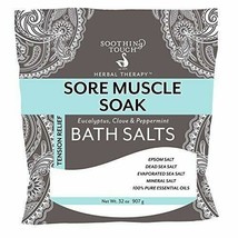 Soothing Touch Tension Relief Sore Muscle Soak Bath Salts Eucalyptus Clove &amp; ... - $19.64