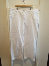 Soft Surroundings Womens 24W White Denim Ultimate Wide Leg Full Length NWT - $29.65