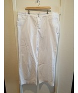 Soft Surroundings Womens 24W White Denim Ultimate Wide Leg Full Length NWT - $29.65