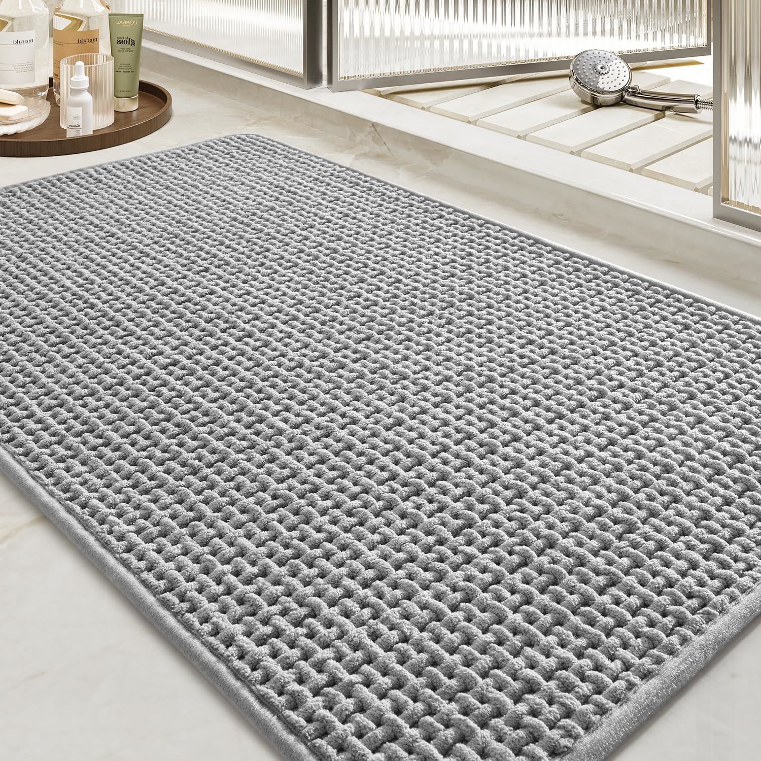 Tchidio Soft Chenille Bath Mat-Super Absorbent Bathroom Mat Quick Dry-, ... - $31.96
