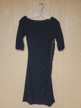 Banana Republic Party Dress Made of Italian Yarn Side Zip &amp; Scrunch sz 0 Black - £35.44 GBP