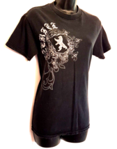 Ezekiel Black T Shirt size Small Bear Crest Logo Coat of Arms Scroll Kni... - $17.75