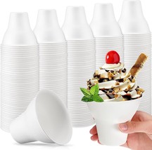 300 Pcs Summer Snow Cone Cups 12 Oz Paper Cone Cups White, 3.94 X 3.35 Inches - £41.50 GBP