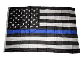 4x6 Police Blue Line Memorial USA American 150D Polyester Flag 4&#39;x6&#39; ft banner - £15.94 GBP