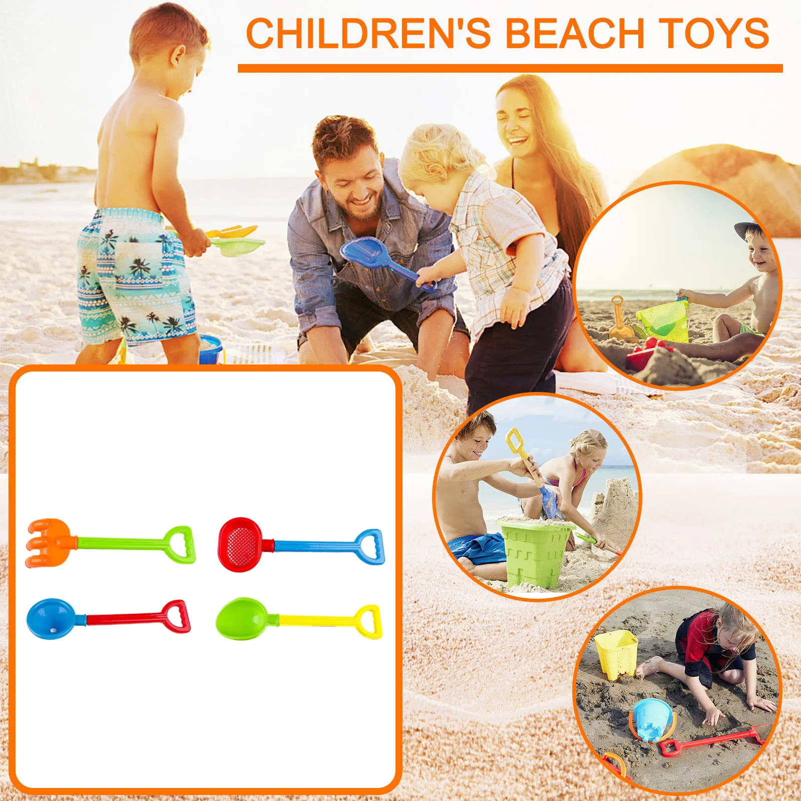 4pcs Children Beach Toy Baby Sand Set Sand Play Sandpit Toy Summer Digging Sand - £8.31 GBP+