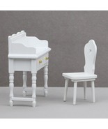 AirAds Dollhouse 1:12 dollhouse miniature furniture student desk and chair white - $13.39