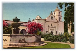 San Luis Rey Mission San Diego CA UNP Unused Union Pacific Linen Postcard O14 - £3.22 GBP