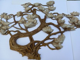 Gold Ornate Syroco Flowering Bonsai Branches Wall Hanging Cherry Blossom 45*30&#39;&#39; - £151.85 GBP