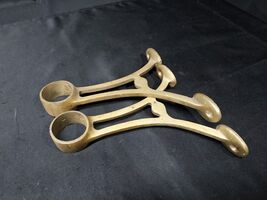 Vintage Bar Foot Hand Rail, Blanket Rack, Closet Wall, Brass Brackets, M... - $29.19