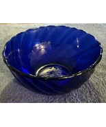 Bormioii Rocco  France Cobalt Blue Glass Bowl - Swirl Design - 5&quot; - £6.04 GBP