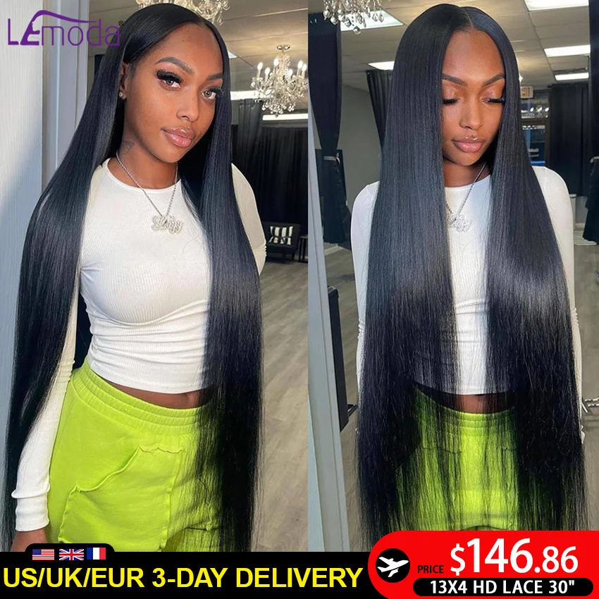 13x4 Lace Frontal Human Hair Wig HD Transparent Lace Frontal Wig Brazilian Remy - £87.72 GBP+
