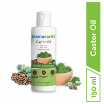 Mamaearth Castor Oil 100% Pure Cold Pressed Oil For Skin- Hair &amp; Nails, 150ml - £13.22 GBP