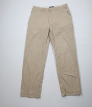 Vintage 90s Ralph Lauren Mens 33x30 Faded Wide Leg Chino Pants Cotton Beige - $69.25