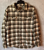 Orvis Men’s Large Heavy Flannel Shirt Jacket Plaid Pockets Button Up Sha... - $24.99