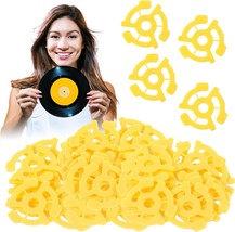 50 Pcs Plastic 45 Record Adapters Yellow Flat 45 Rpm Record Adaptor Snap In - $29.96
