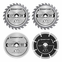4-1/2 Inch Compact Circular Saw Blade Set, Pack Of 4-Pieces Tct/Hss/Diam... - $37.99