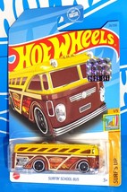 Hot Wheels 2023 Factory Set Surf&#39;s Up #24 Surfin&#39; School Bus Yellow &amp; Brown - £2.01 GBP