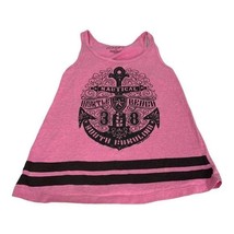 Pink Nautical Myrtle Beach Tank Top 60% Cotton 40% Polyester Womens - $11.57
