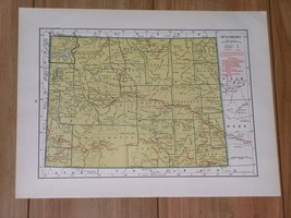 1943 Vintage Wwii Map Of Wyoming / Wisconsin - $26.50